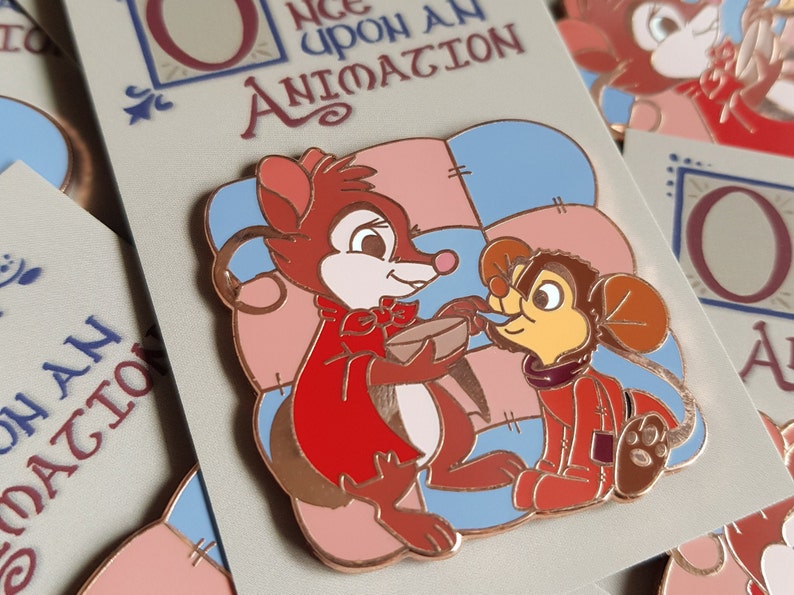 Mrs Brisby /& Fievel /'Once Upon An Animation/' Rose Gold Hard Enamel Pin