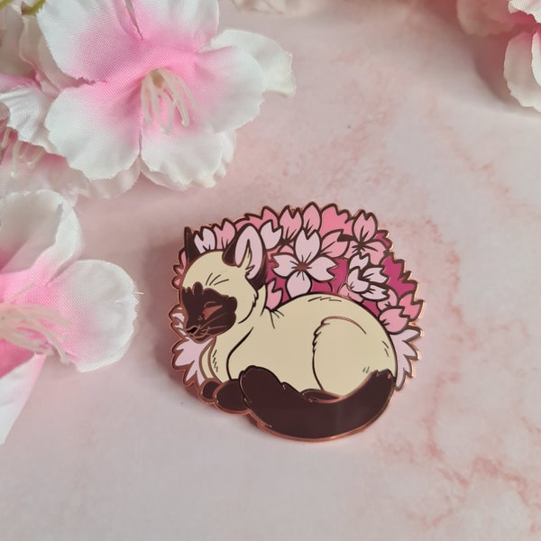 Sakura Slumbers 'Siamese Cat' Hard Enamel Pin