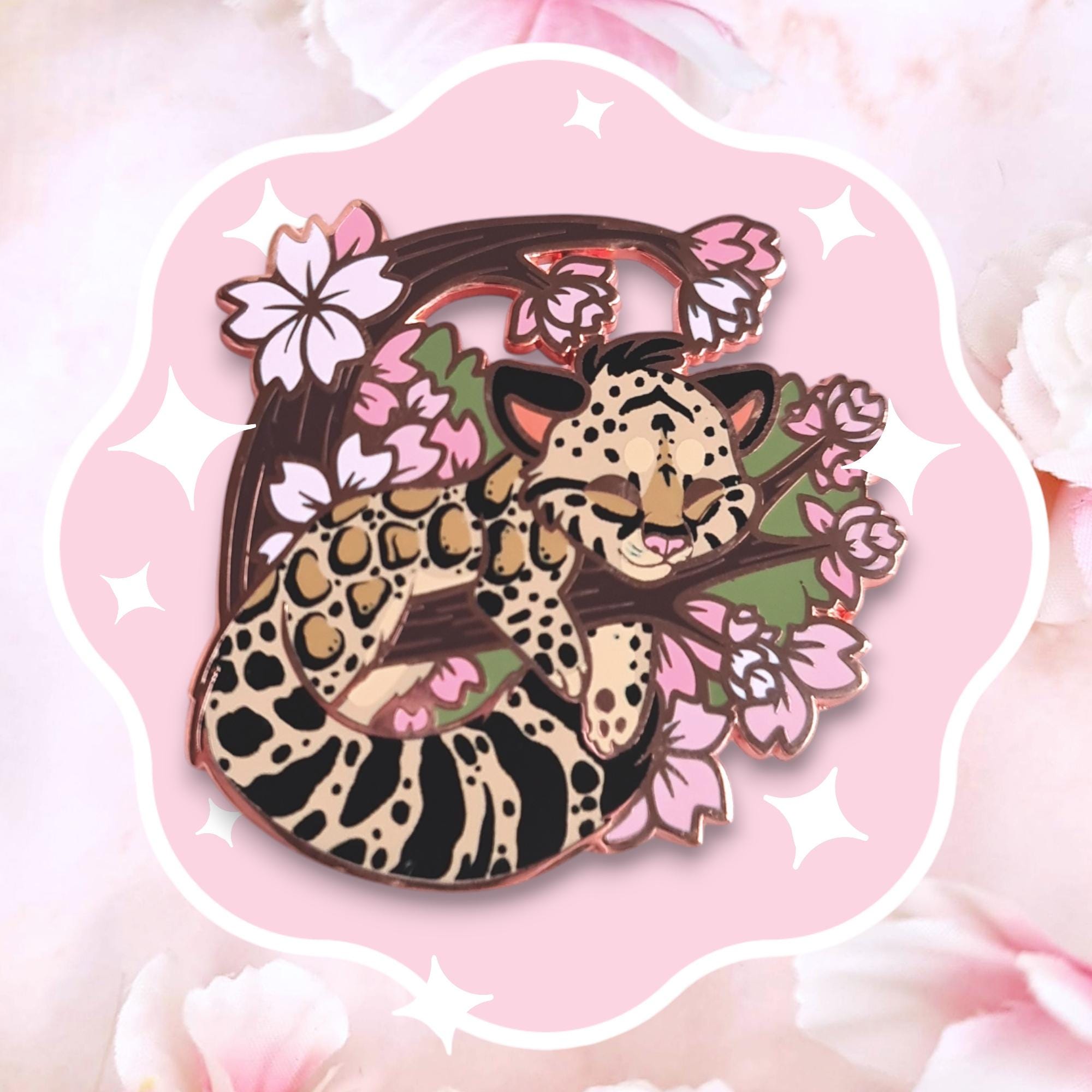 Sakura Slumbers 'Clouded Leopard' Hard Enamel Pin