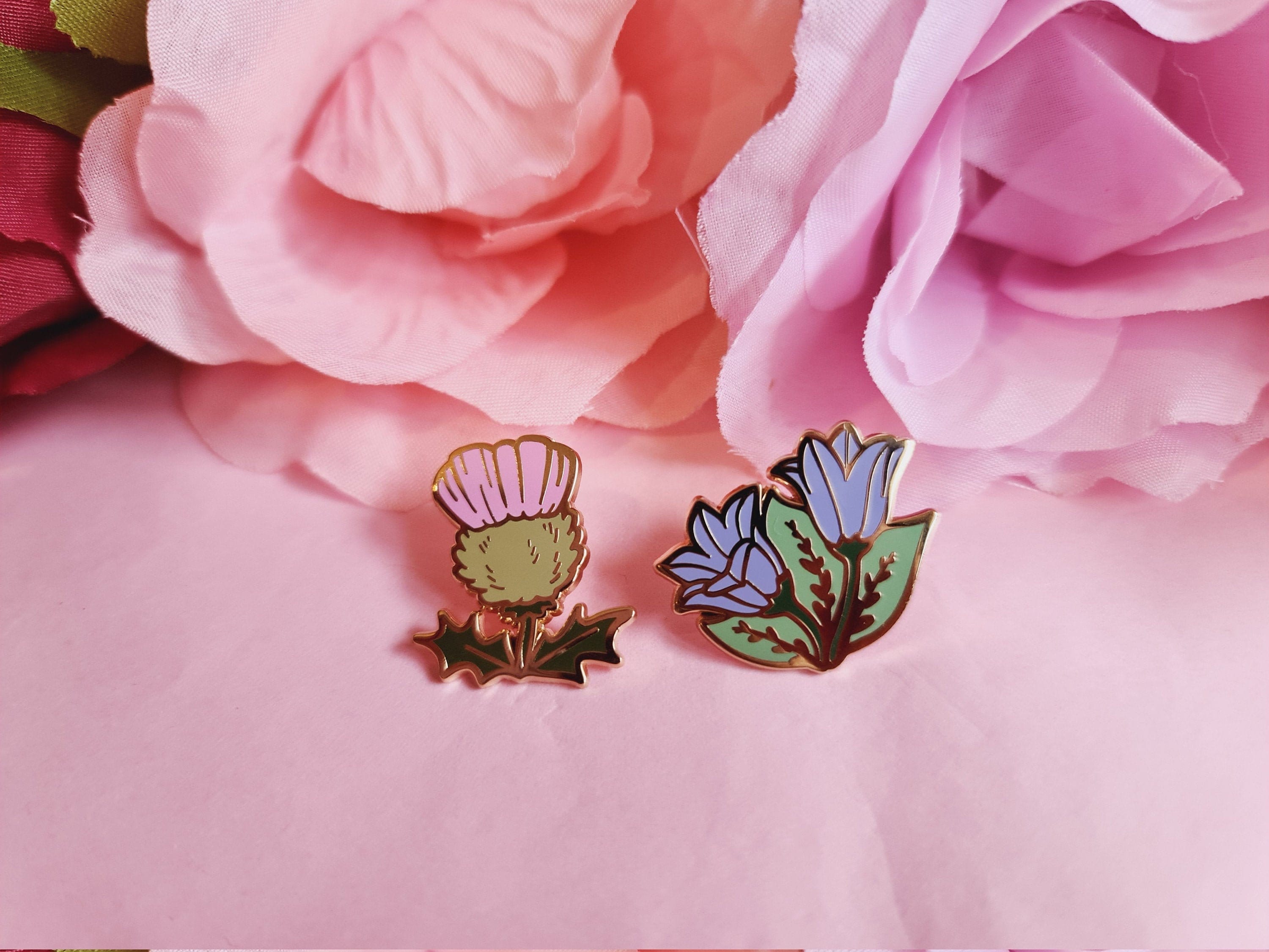 Floral Bouquet 'highlands' Mini Pin Set thistle - Etsy