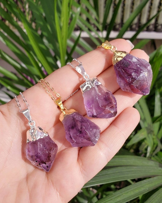 Amethyst Chunk Necklace Amethyst 