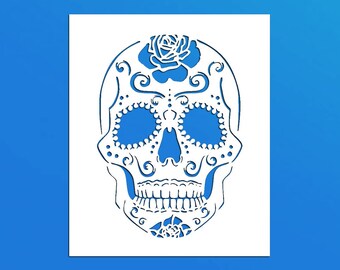 Skull Stencil Etsy