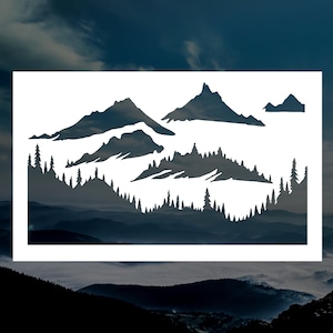 Mountain Range Reusable Stencil (Many Sizes)
