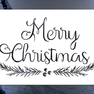 Merry Christmas with Holly Reusable Stencil (Many Sizes)