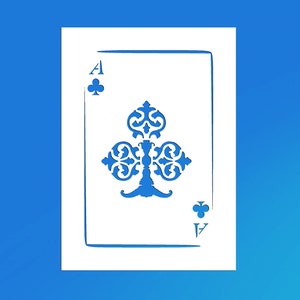 Ace of Clubs Reusable Stencil (Many Sizes)