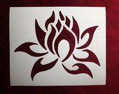 Tribal Lotus Flower Reusable Stencil Multiple Sizes to Choose From
