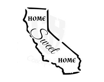California Home Sweet Reusable Stencil California Home Sweet Reusable Stencil