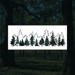 Tree Line Reusable Stencil (Many Sizes)