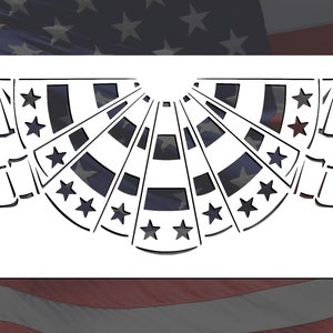 Patriotic Bunting Flag Reusable Stencil (Many Sizes)