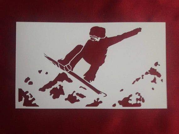 Snowboard Snow Sport Winter Mylar Airbrush Painting Wall Art Crafts Stencil 3