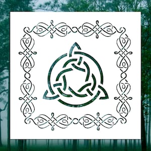 Celtic Trinity Knot with Border Reusable Stencil (Many Sizes)