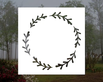 Simple Laurel Wreath Reusable Stencil (Many Sizes)