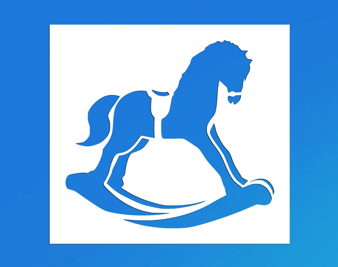 Rocking Horse Reusable Stencil Many Sizes Etsy Nederland