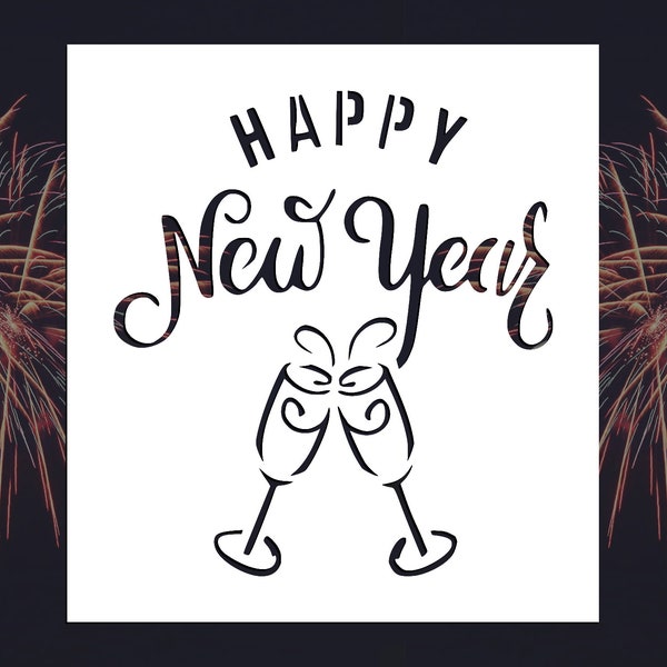 New Year Stencils Etsy