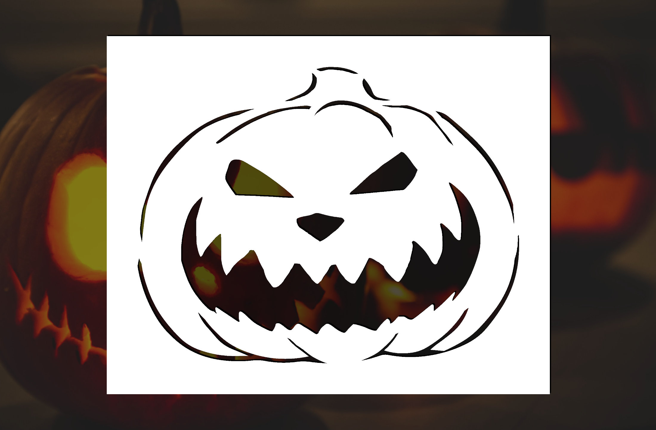 Jack-o-lantern Pumpkin Reusable Stencil many Sizes - Etsy