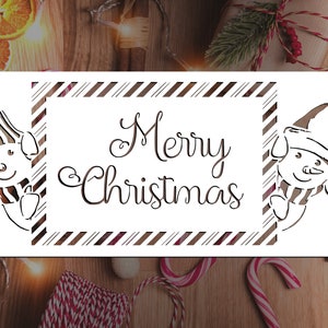 Merry Christmas Snowmen Reusable Stencil (Many Sizes)