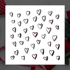 1 Piece mylar 14 Mil Hearts/valentines Day Stencils 
