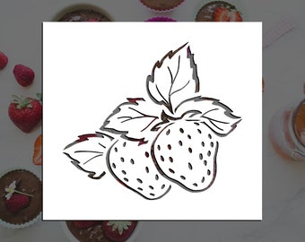 Strawberries Reusable Stencil (Many Sizes)