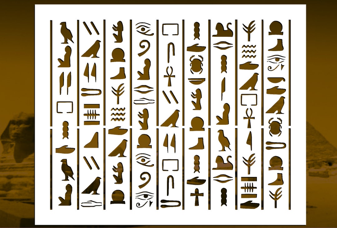 Egyptian Hieroglyphics Reusable Stencil many Sizes - Etsy