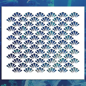 Scalloped Shells Reusable Stencil (Many Sizes)