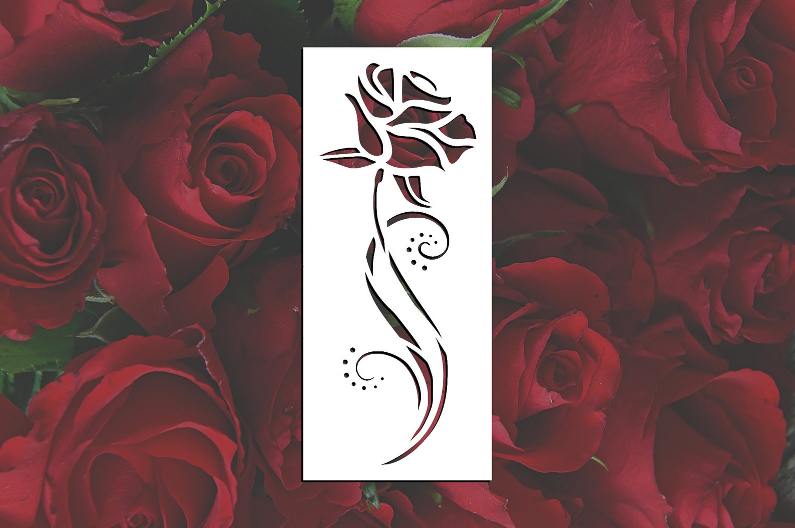Single Rose Reusable Stencil (many Sizes) - Etsy