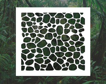 Reptile Dragon Scales or Cobblestone Reusable Stencil (Many Sizes)