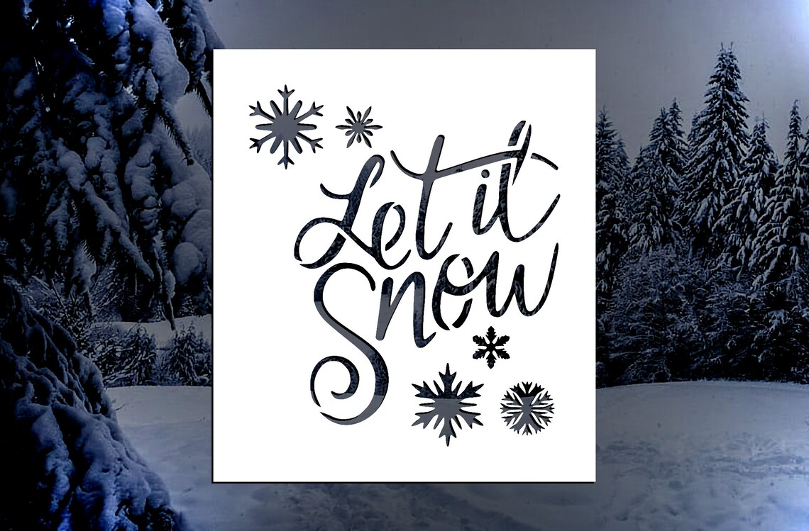 Let It Snow Reusable Stencil many Sizes - Etsy