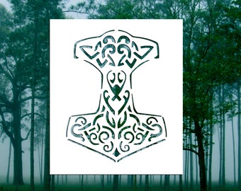 Celtic Norse Thor's Hammer Reusable Stencil (Many Sizes)