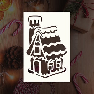 Simple Gingerbread House Reusable Stencil (Many Sizes)