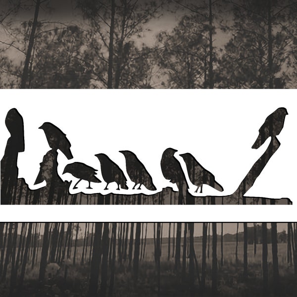 Group of Crows Reusable Stencil (Many Sizes)