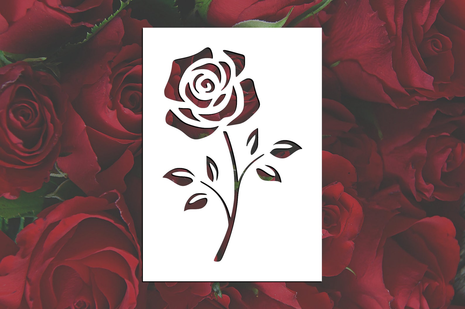 Rose Flower Reusable Stencil (many Sizes) - Etsy