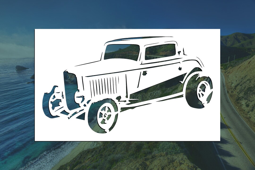 Hot Rod Roadster Reusable Stencil (many Sizes) - Etsy