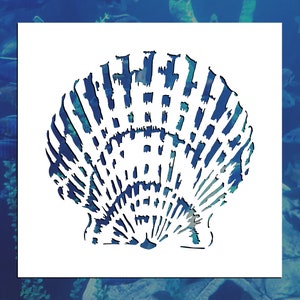 Bay Scallop Sea Shell Reusable Stencil (Many Sizes)