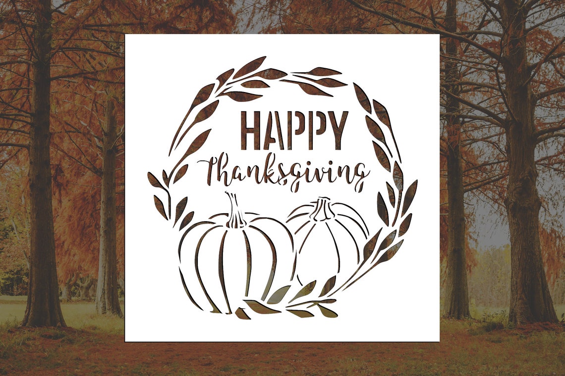 Happy Thanksgiving Stencil many Sizes - Etsy