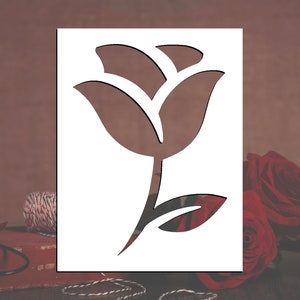 Simple Rose Reusable Stencil (many Sizes) - Etsy