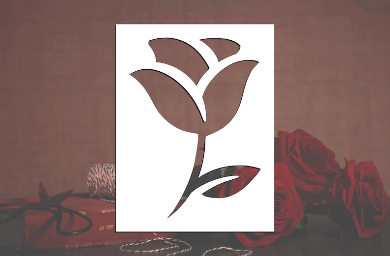 Simple Rose Reusable Stencil (many Sizes) - Etsy