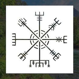 Viking Vegvisir (Compass) Reusable Stencil (Many Sizes)