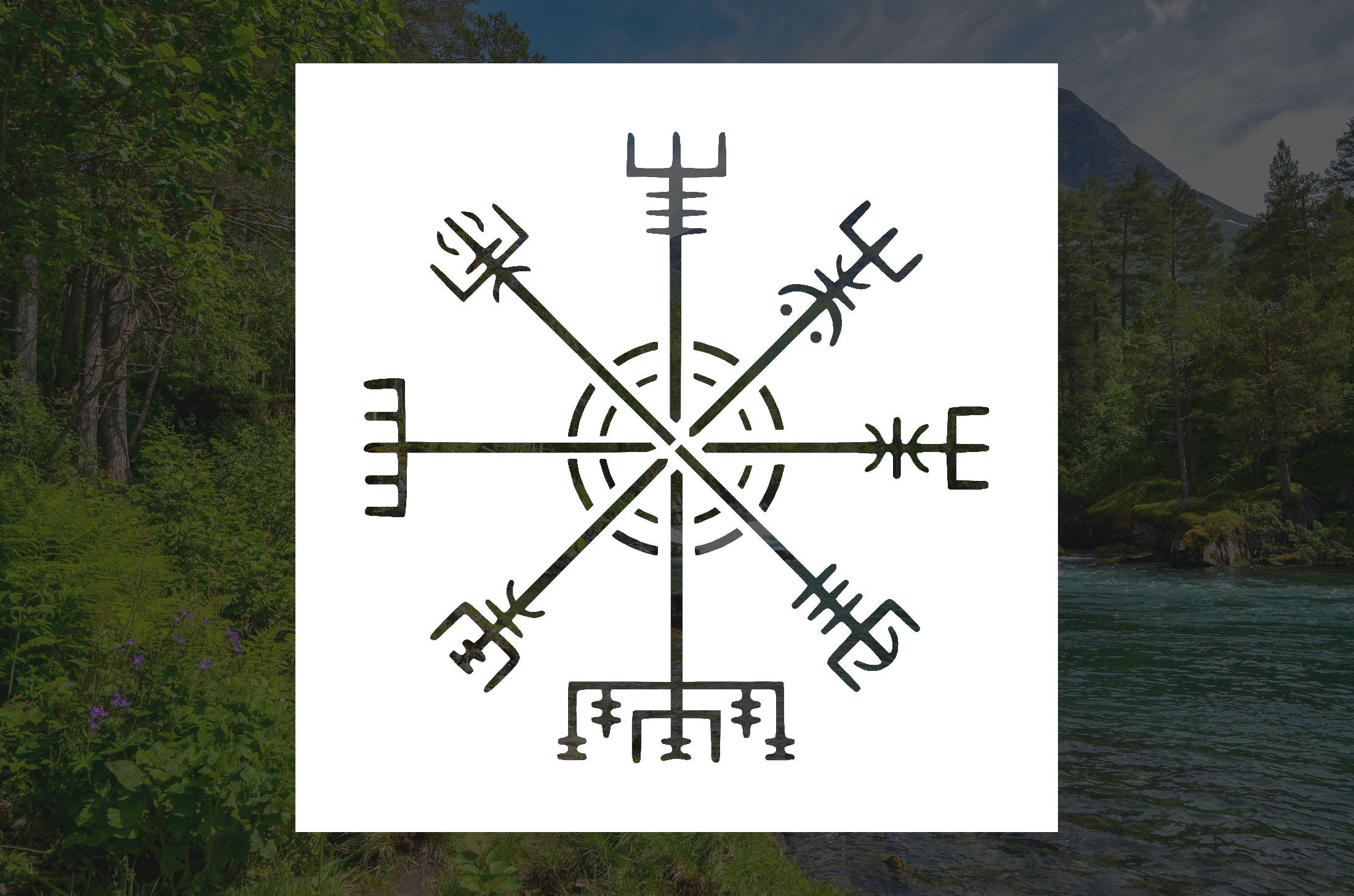 Viking Vegvisir (compass) Reusable Stencil (many Sizes) - Etsy