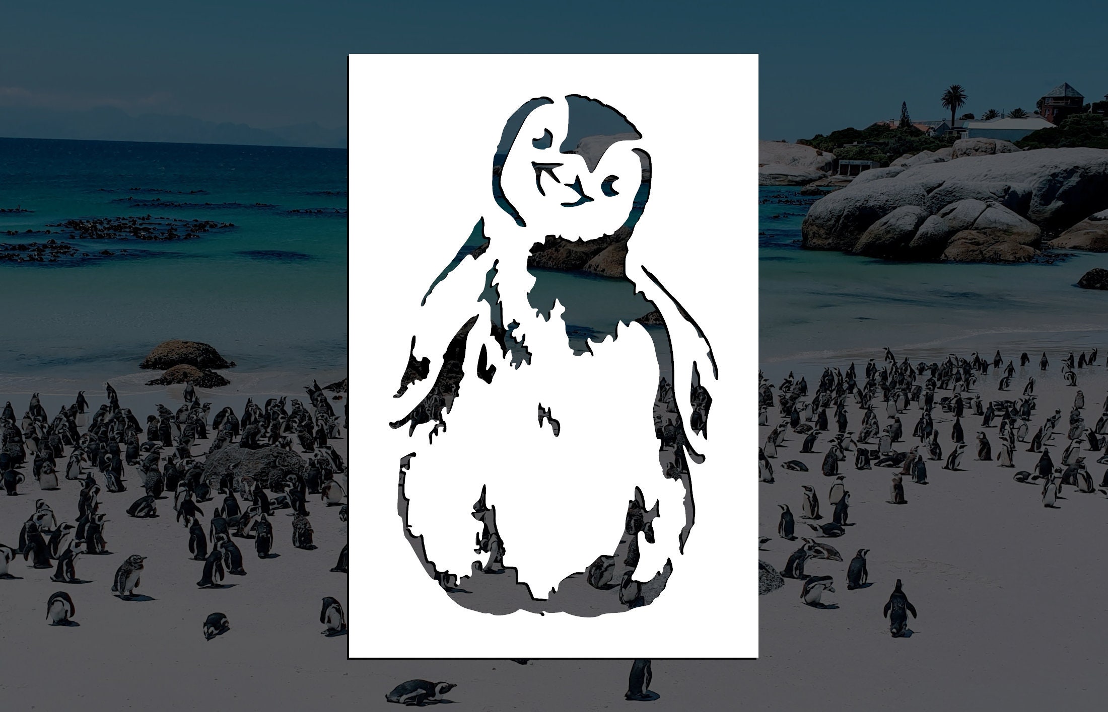 Cute Penguin Reusable Stencil many Sizes - Etsy
