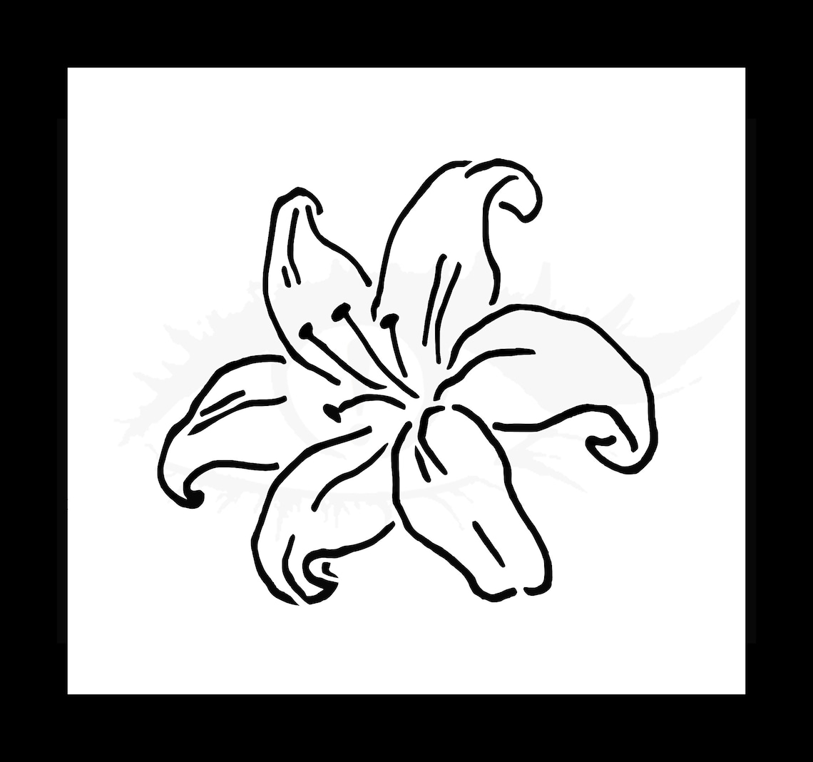 Tiger Lily Flower Reusable Stencil Many Sizes Etsy