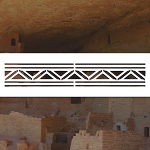 Native Geometric Border Reusable Stencil (Many Sizes)
