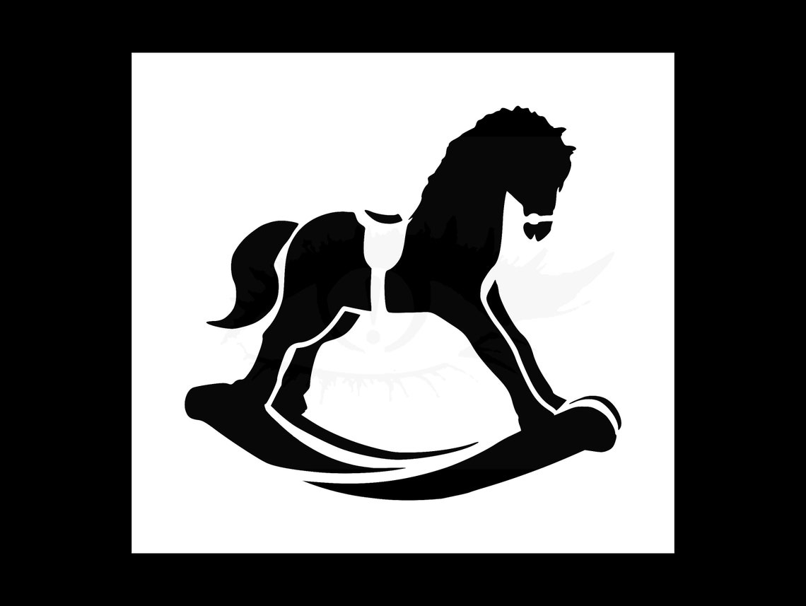 Rocking Horse Reusable Stencil Many Sizes Etsy szablon-konik-na-biegunach-rocking-horse-template-szablony-wzory