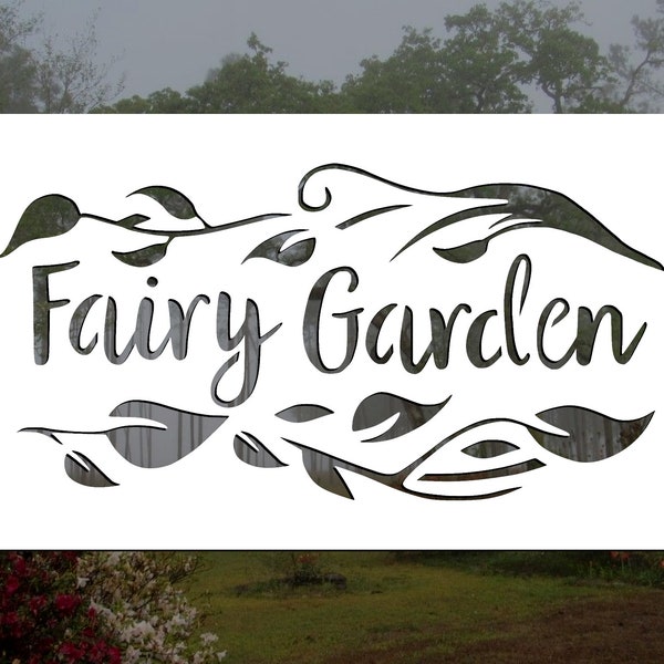 Fairy Garden with Leaves Reusable Stencil (Many Sizes)