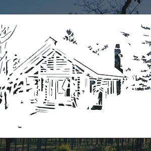 Log Cabin Reusable Stencil (Many Sizes)