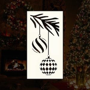 Branch with Ornaments Reusable Stencil (Many Sizes)