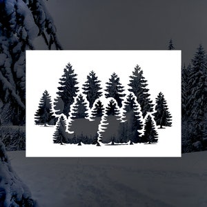 Pine Trees Reusable Stencil (Many Sizes)