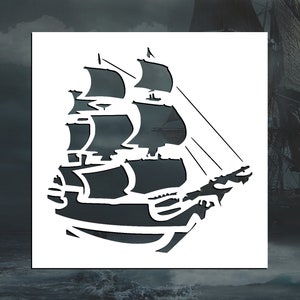 Pirate Ship Reusable Stencil (Many Sizes)