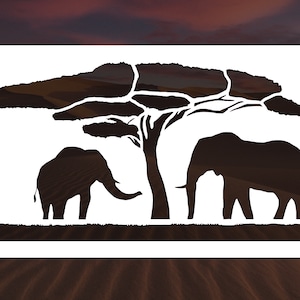 African Elephants Reusable Stencil (Many Sizes)