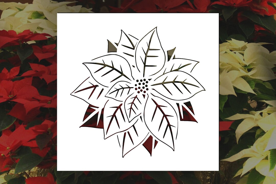 Poinsettia Reusable Stencil (many Sizes) - Etsy