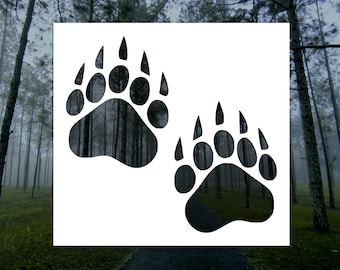 Bear Paw Prints Reusable Stencil (Many Sizes)